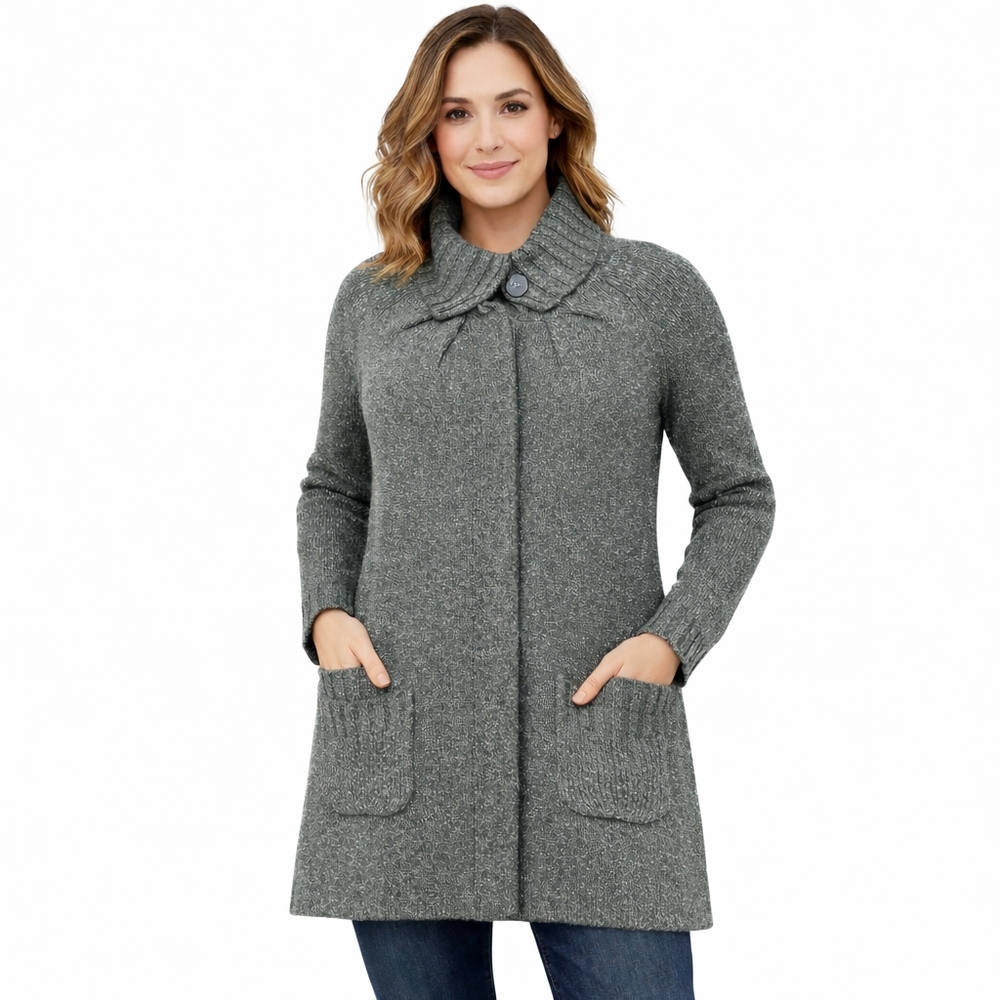 Elegant Gray Women's Turtleneck Sweater